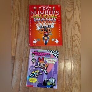 Usborne First Numbers and Powerpuff Girls Activity Books never been used